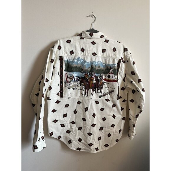 Woolrich Native American Long Sleeve Button Up Large Women’s used Cotton - Picture 1 of 16